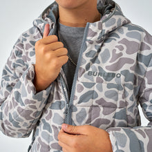 Load image into Gallery viewer, Burlebo Youth Puffer Jacket in Classic Deer Camo