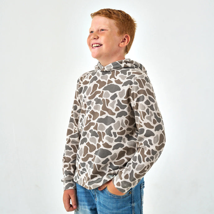 Burlebo Youth Thermal Hoodie in Classic Deer Camo