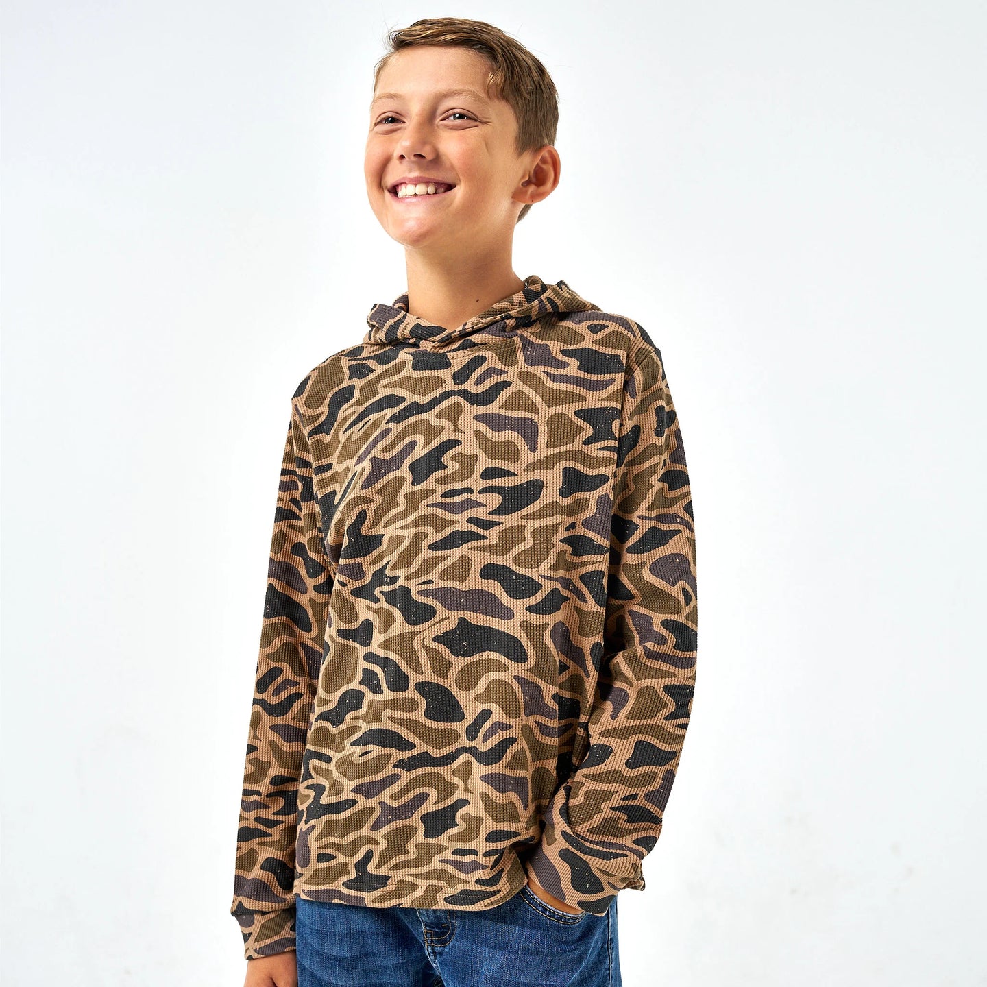 Burlebo Youth Thermal Hoodie in Gauge Camo