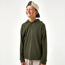 Load image into Gallery viewer, Burlebo Youth Thermal Hoodie in Mallard Green
