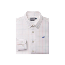 Load image into Gallery viewer, Southern Marsh Lockhart Windowpane Performance Dress Shirt in Light Blue