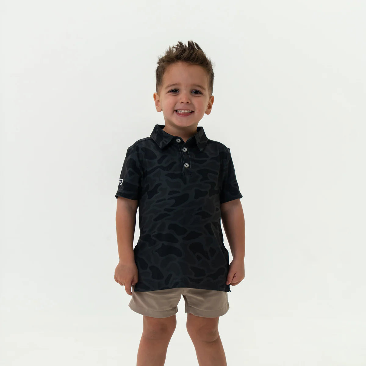 Burlebo Youth Performance Polo in Black Camo