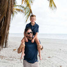 Load image into Gallery viewer, Burlebo Youth Performance Polo in Navy Stars and Stripes