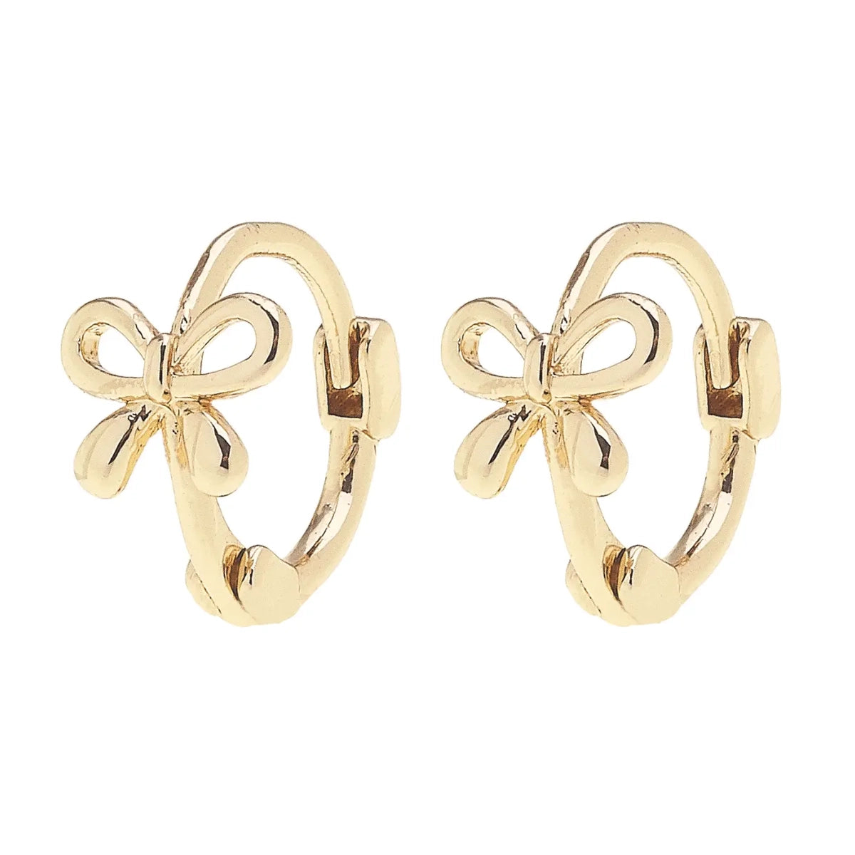 Betsy Tied Bow Micro Huggie Hoop Earrings