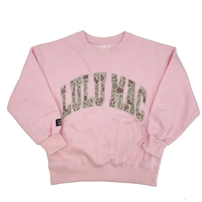 Lulu Mac Logo Sweatshirt in Light Pink/Camo