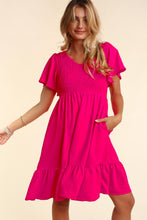 Load image into Gallery viewer, Adventure of a Lifetime Smocked Dress Hot Pink