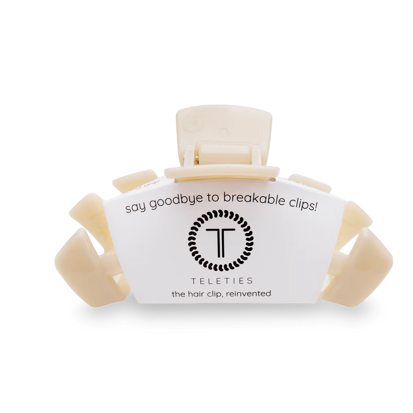 Teleties Classic Large Hair Clip in Almond Beige