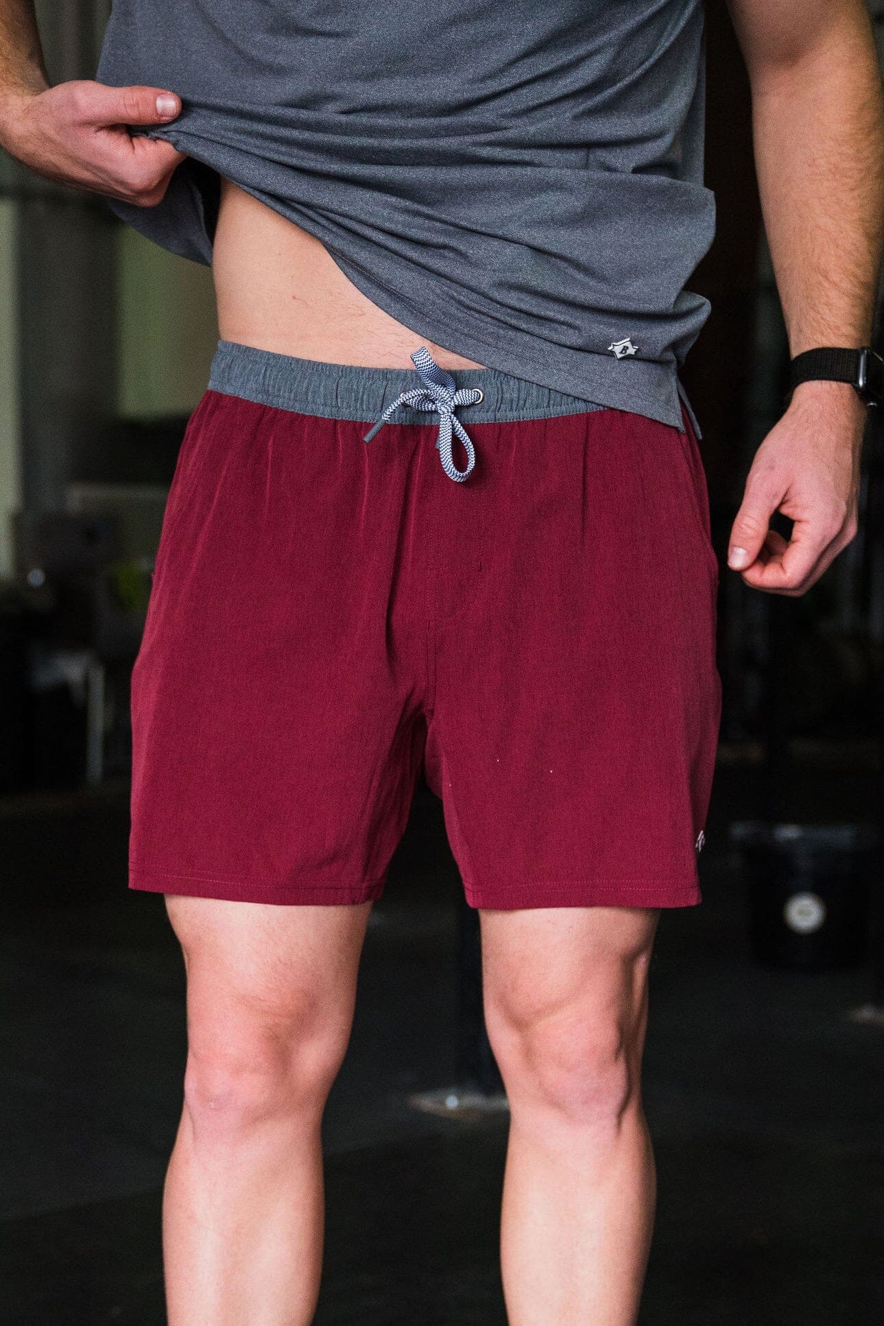 Burlebo Maroon Athletic Shorts White Camo Liner