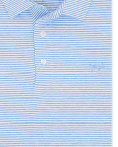 Coastal Cotton Performance Stripe Polo Azul Blue Stripe