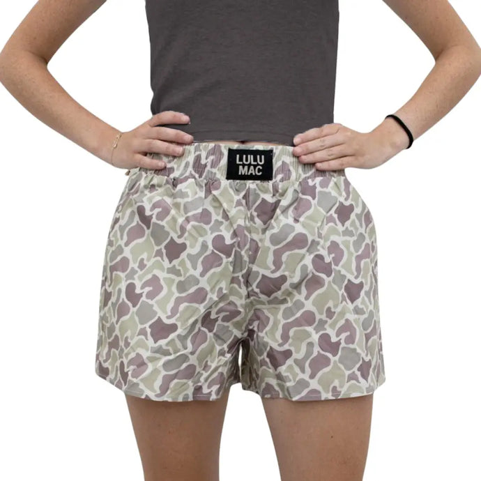 Lulu Mac BXCM Boxer Shorts in Green Camo