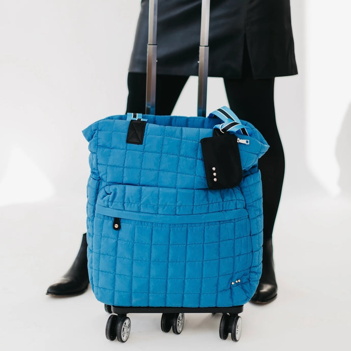 Pretty Simple Tenley Quilted Tote Roller Bag in Blue