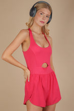 Load image into Gallery viewer, Take a Look Around Front Cutout Activewear Romper in Pink