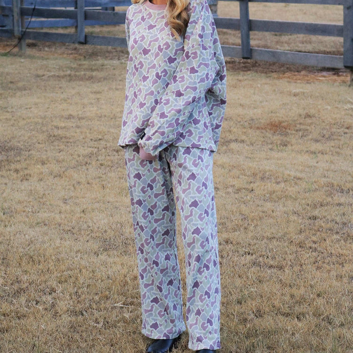 Lulu Mac Waffle Pants in Camo