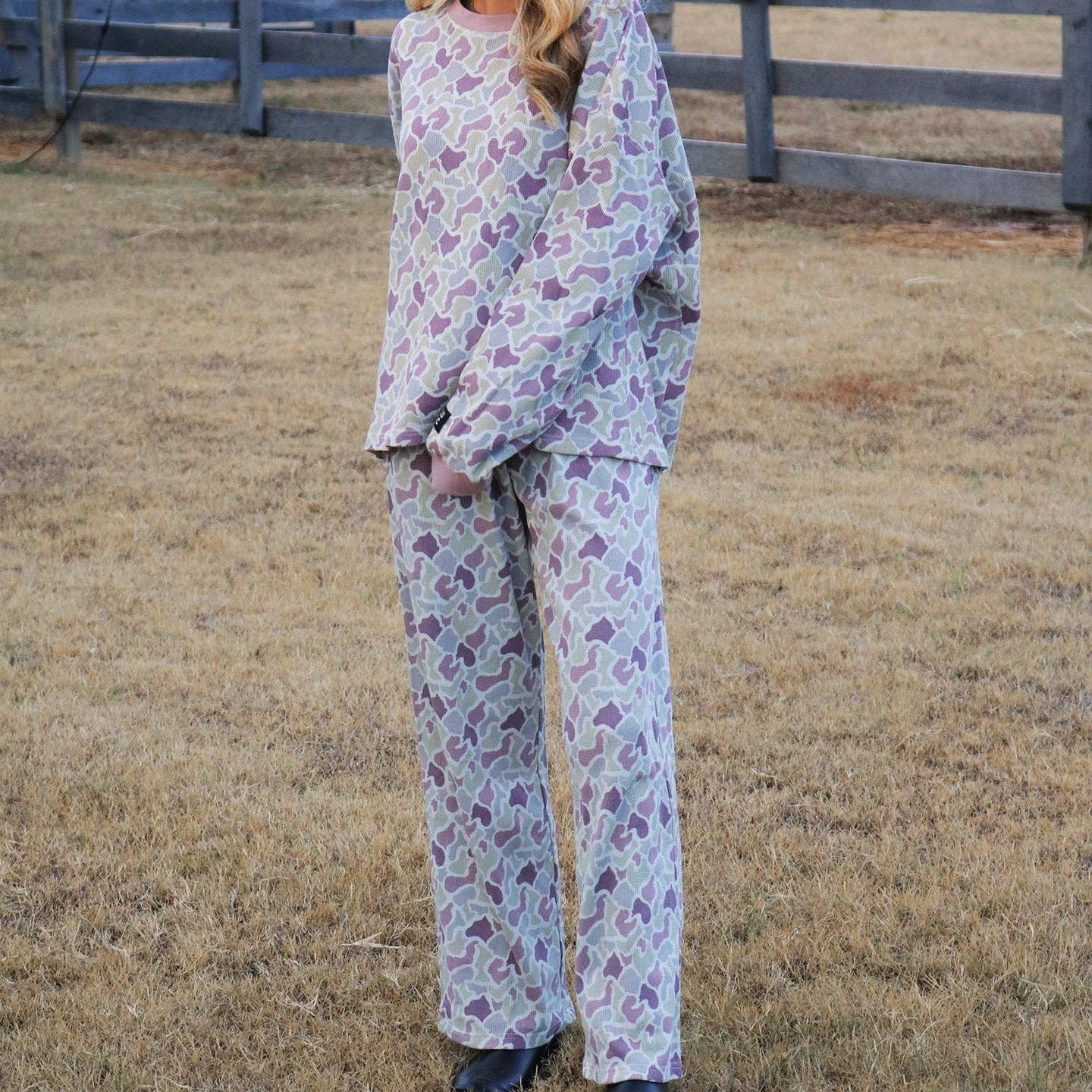 Lulu Mac Waffle Pants in Camo