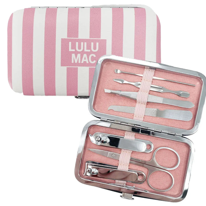 Lulu Mac MSCT Manicure Set in Pink Stripe