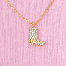 Load image into Gallery viewer, Glam Cowgirl Boot Gold Necklace