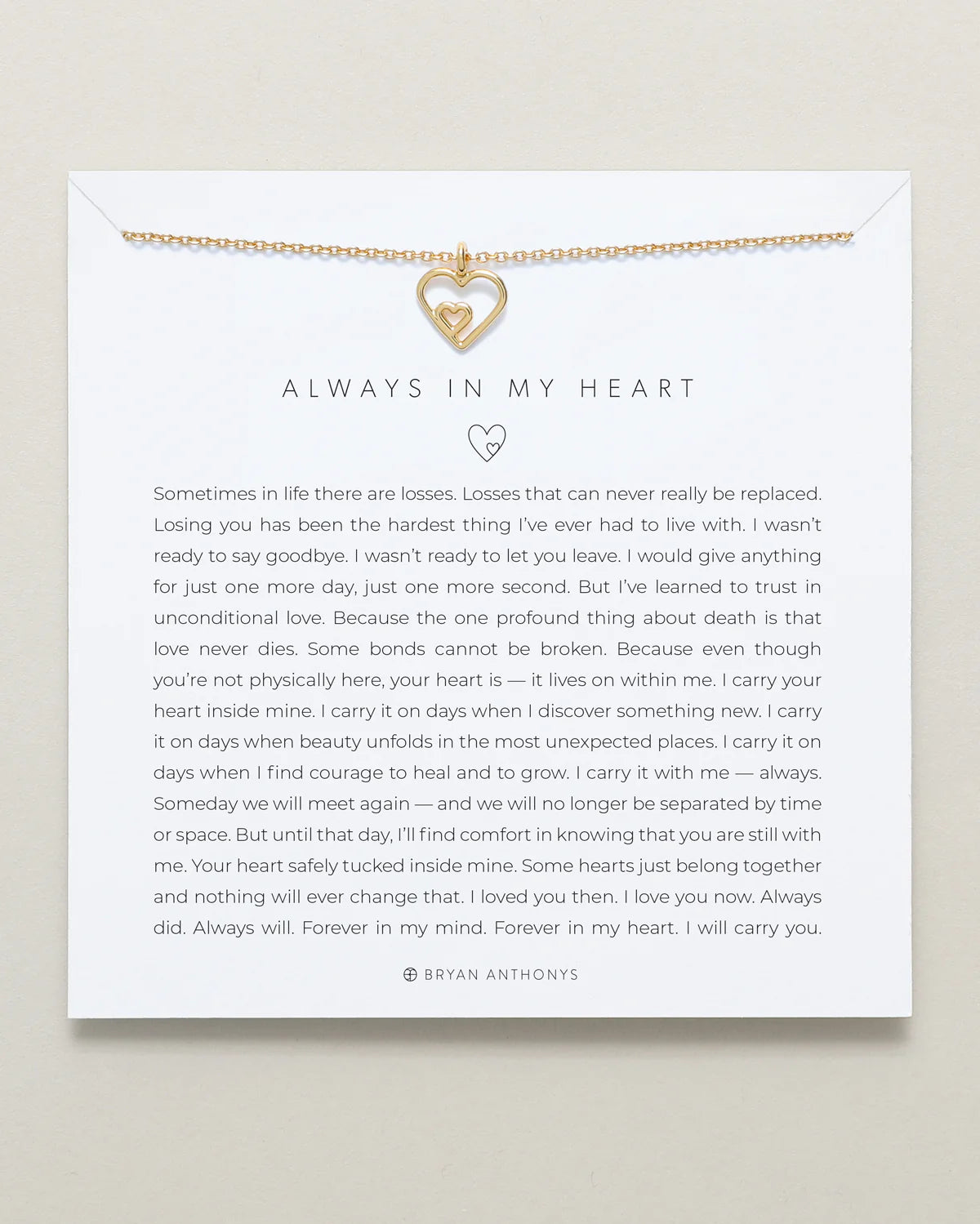 Always In My Heart Necklace Gold