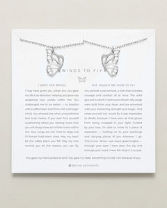 Wings To Fly Necklace Set Silver