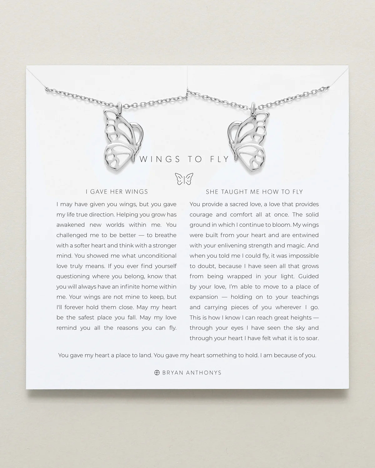 Wings To Fly Necklace Set Silver