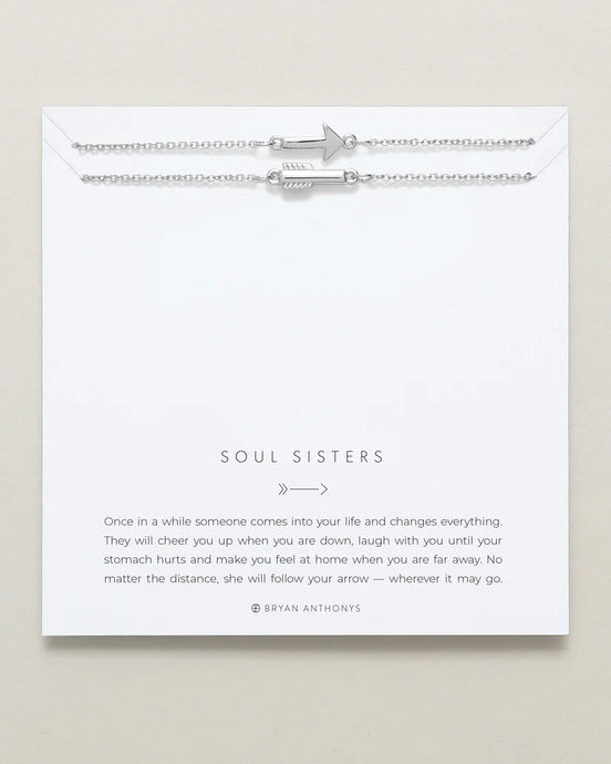 Soul Sisters Best Friend Arrow Necklaces Silver