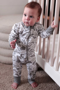 Burlebo White Camo Baby Zip Up