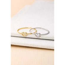 Load image into Gallery viewer, Dainty Open Heart Shape Fashion Ring Gold