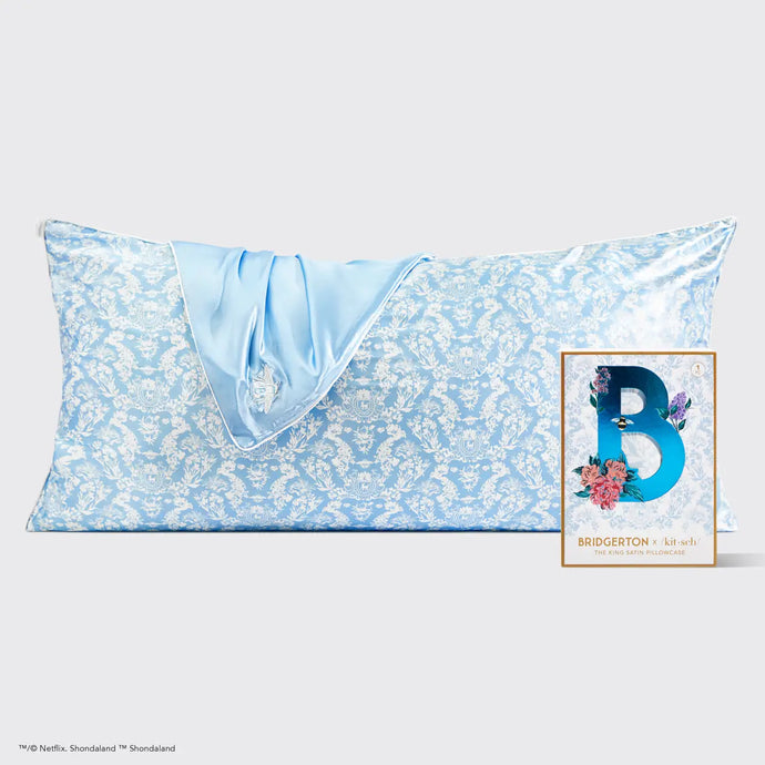 Kitsch x Bridgerton King Satin Pillowcase Toile De Blue