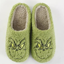 Load image into Gallery viewer, Feeling Grinchy Fuzzy Slippers