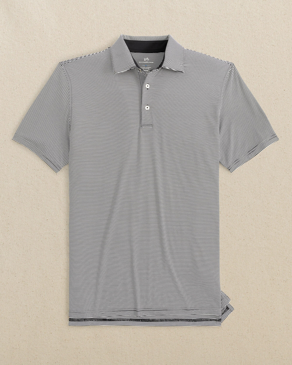 Southern Tide Brrreeze Meadowbrook Stripe Polo in Caviar Black