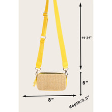 Load image into Gallery viewer, Rectangle Crossbody Straw Bag Fuchsia