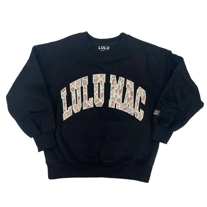 Lulu Mac Logo Sweatshirt in Black/Camo