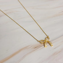 Load image into Gallery viewer, Simply Shine Gold Bow Necklace