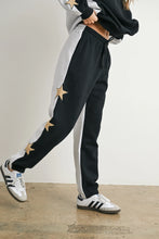 Load image into Gallery viewer, Don&#39;t Let Me Down Color Sweatpants with Star Detail in Black/Grey