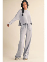 Load image into Gallery viewer, Lost My Mind Scuba Oversized Crop Hoodie in Blue