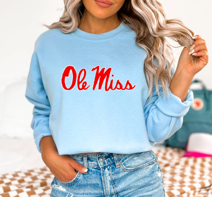 Hand Drawn Ole Miss Gildan Sweatshirt