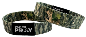 Versible Forest Camo/Tree Bark Camo Tap to Pray Wristband