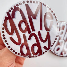 Load image into Gallery viewer, Polka Dots White Game Day Button