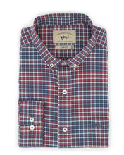 Load image into Gallery viewer, Coastal Cotton Stretch Twill Sport Shirt Cardinal Blue Gingham