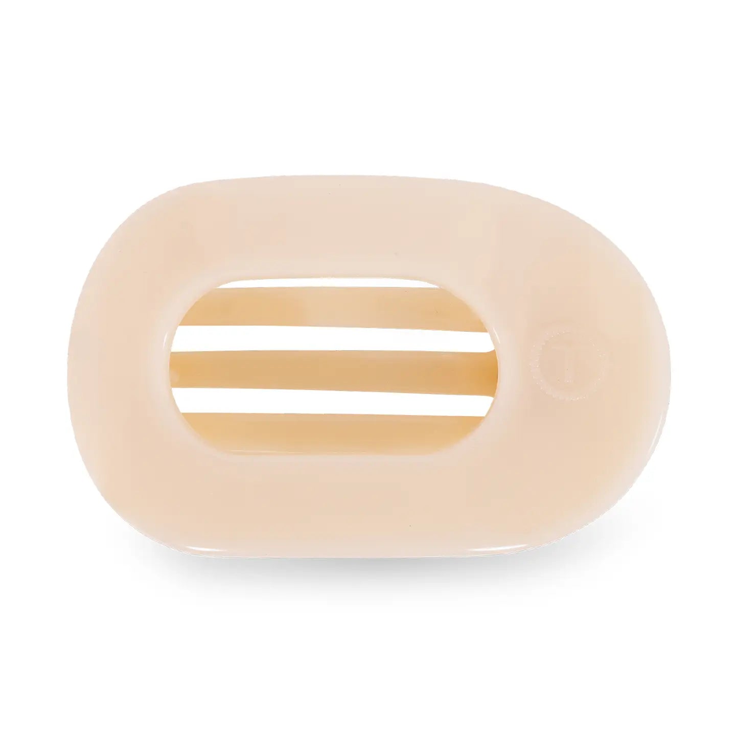 Teleties Small Flat Round Clip Almond Beige