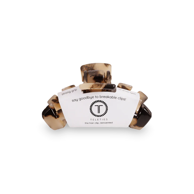 Teleties Classic Tiny Hair Clip in Blonde Tortoise