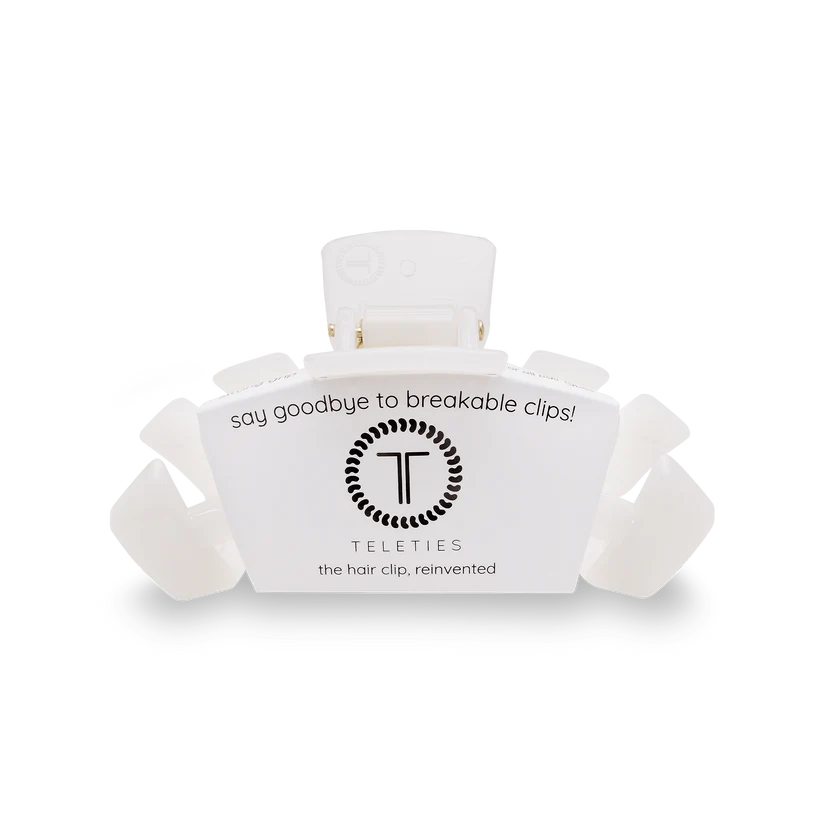 Teleties Classic Small Hair Clip in Coconut White
