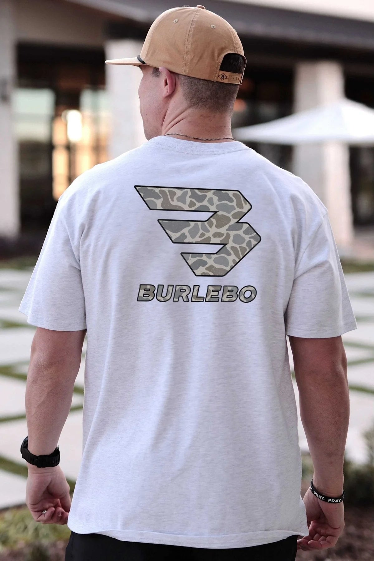 Burlebo Classic Deer Camo Signature Logo SS Tee Ash Grey