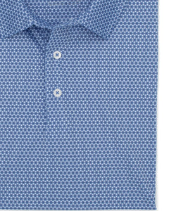 Coastal Cotton Cobalt Mosiac Printed Polo