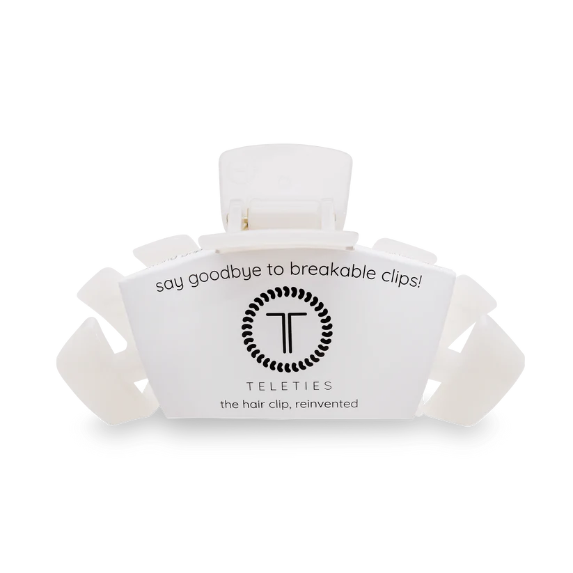 Teleties Classic Large Hair Clip in Coconut White