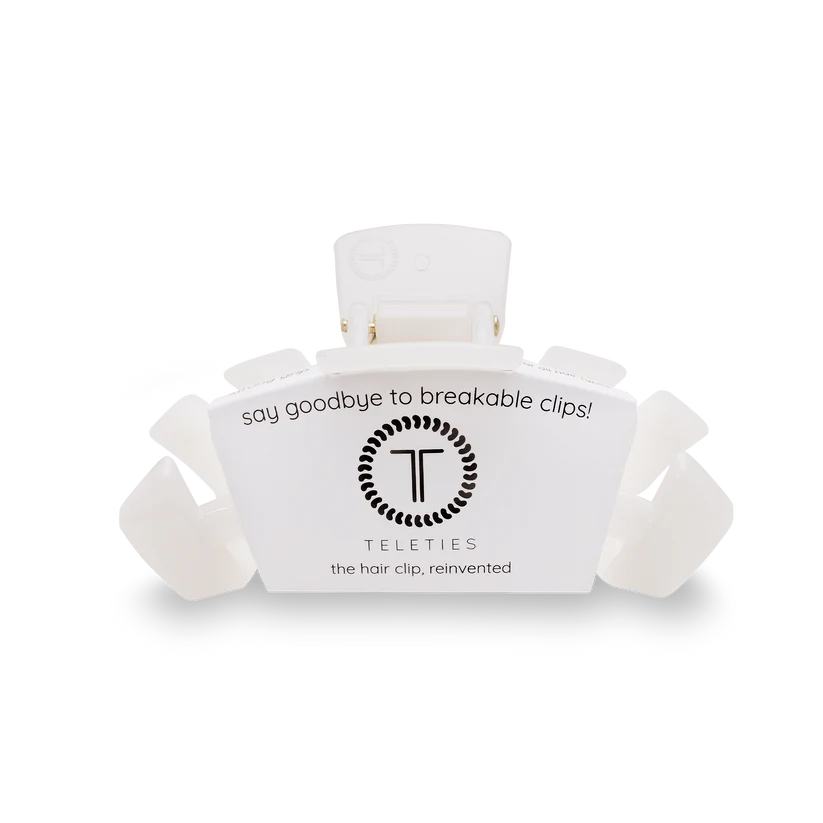 Teleties Classic Medium Hair Clip in Coconut White