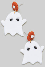 Load image into Gallery viewer, The Friendly Halloween Ghost Drop Earrings