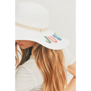 Just Chill Out Braided Floppy Hat White