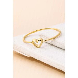 Dainty Open Heart Shape Fashion Ring Gold