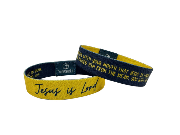 Versible Jesus is Lord Yellow Solid Truths Collection Bible Verse Wristband