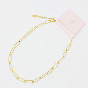 Charming Gold Paper Clip Chain Necklace